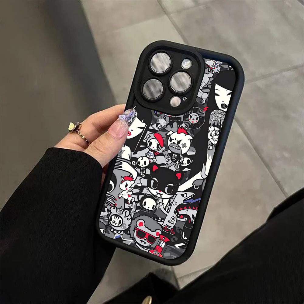 Japan Tokidokis For iPhone 17 16 15 14 13 12 11 Pro Max Plus Black Full Coverage Soft Funda Silicone Cover