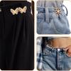 2sets Pant Waist Tightener Adjustable Waist Buckle Set No Sewing Pants Clips Tightening Waistband Jean Buttons for Skirts Sleeve
