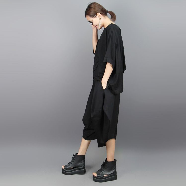 Pantaloni Casual de Vară Plus pentru Femei Pantaloni Harem Pantaloni Floare Mugur Versiune Coreeană Fustă Largă Pantaloni Scurtați