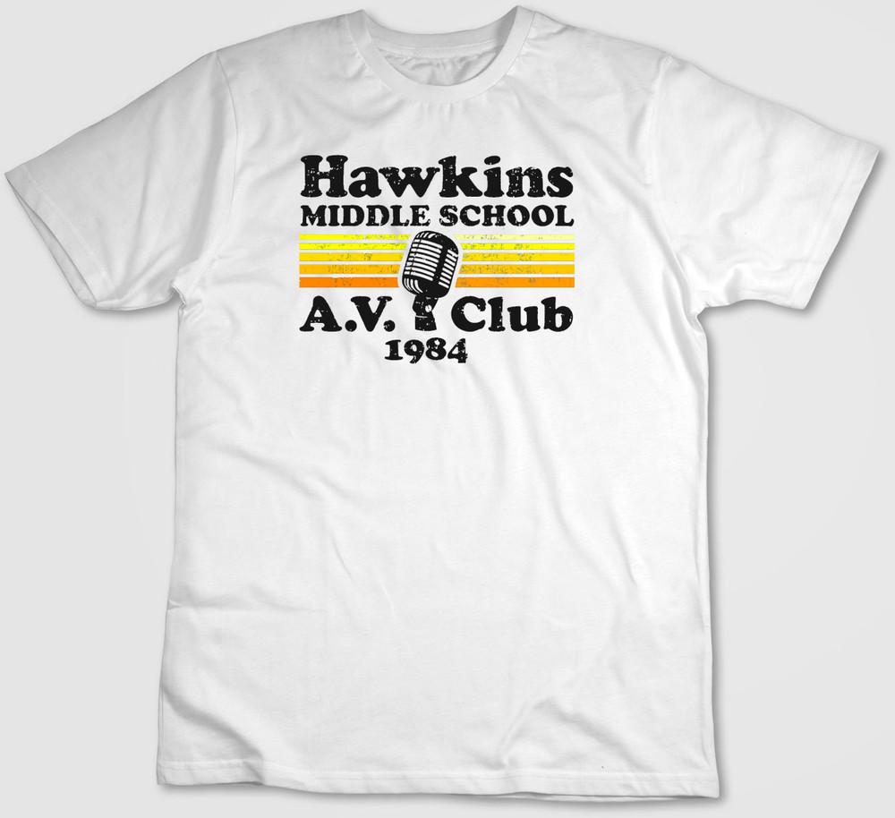 

Hawkins Middle School Figure, Short Sleeve T Shirt Men / Woman H100 4XL