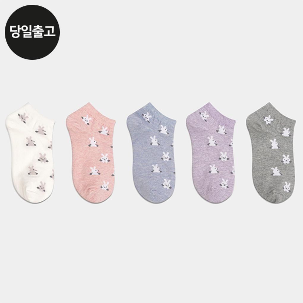 

PG Women s/Student Peekaboo Rabbit Ankle Socks (5 Pairs) Set Daily Sneakers Spring Socks