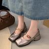 Fashion Mary Jane Ladies Pumps Loafers Japanese Style Lolita Chunky Heels Square Toe Gothic Moccasins Women's Shoes Block Heel Shoe Y2k