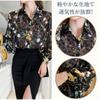Summer Elegant Long Sleeve Sheer Shirt with Floral and Dot Plus Size 50s [UQQA] Women's Blouse, Print, Collar, Thin, Sheer, All-Over Print, Sizes,