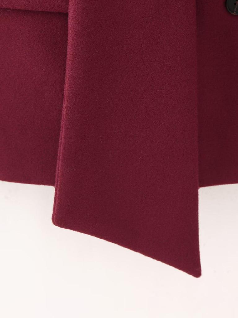 Women's European & American Scarf Collar Wool Coat.