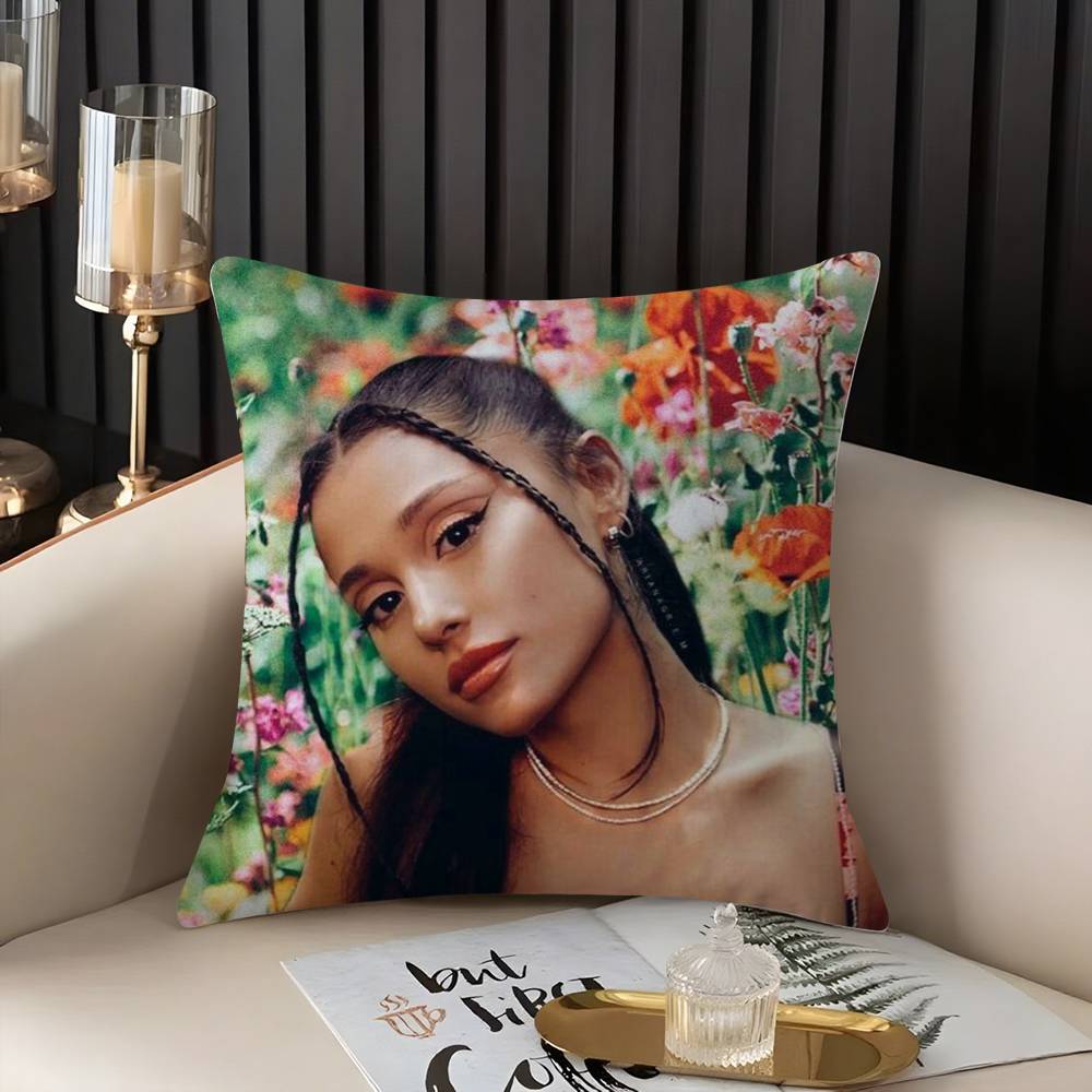 Singer A-Ariana G-Grandes Pillow Case Home Dorm Chair Back Short Plush Double-Sided Printing Office Nap Time Cushion Cover