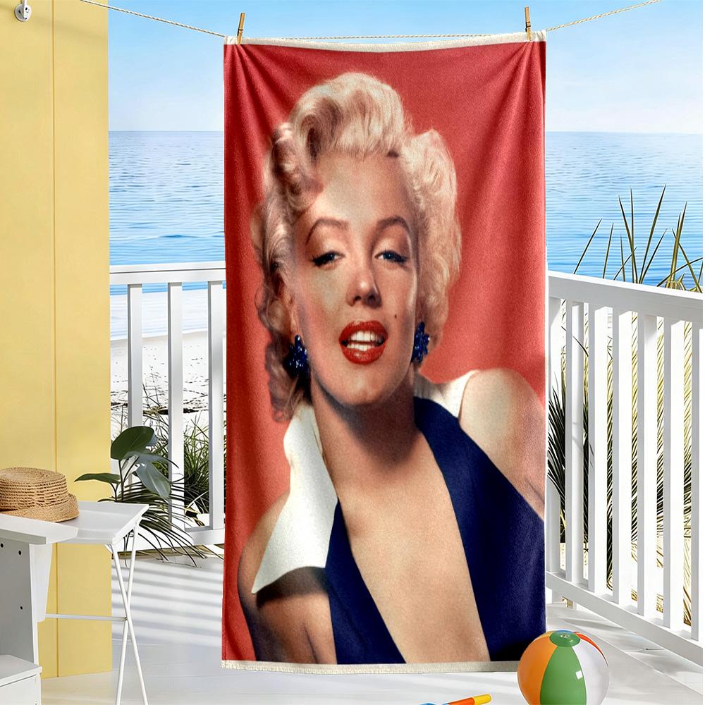 Marilyn Monroe Iconic Pose Beach Towel Super Soft & Absorbent Comfortable Lightweight