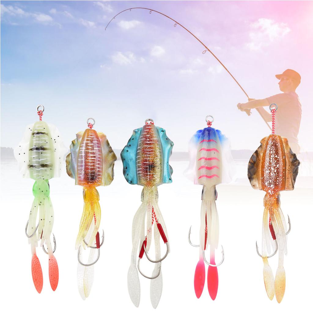 Soft Luminous Fishing Bait UV Octopus Squid Lure Fishing Tackle Accessory