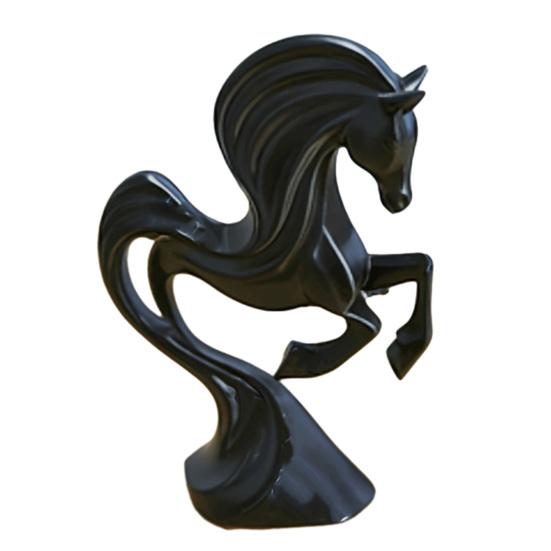 

3D-Printed Prancing Horse Ornament for Success with Streamlined Stable Base Abstract European Artistic Decoration for Office or Living Room