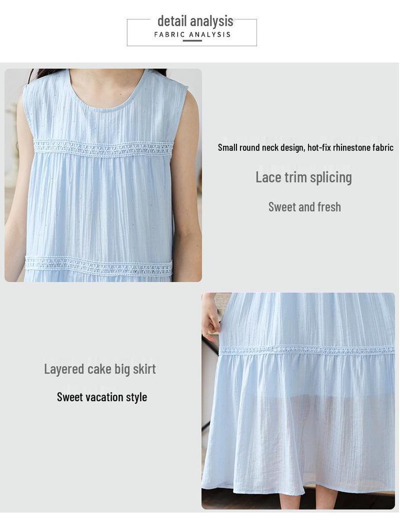 2025 Letní dívčí sladké krajkové sváteční vestové šaty s velkou sukní