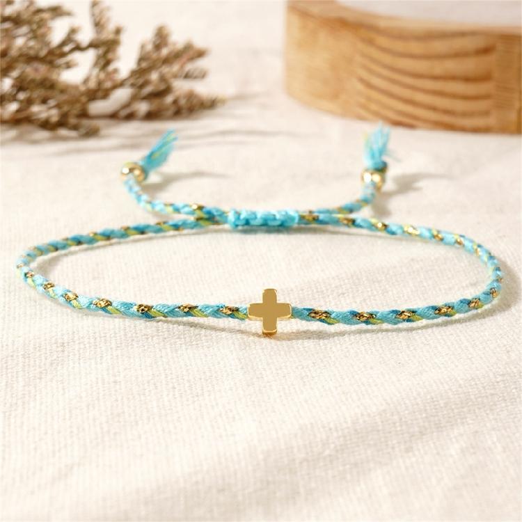 Bohemian Inspire Cotton Rope Crosses Bracelet Adjustable Designs Jewelry Accessory for Trendy Adults Everyday Wear