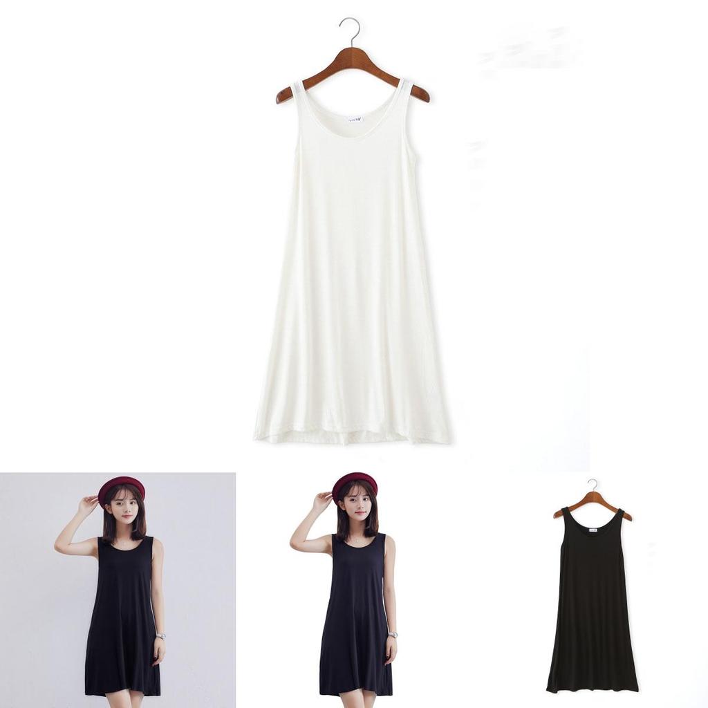 Elegant Women Long Cami Stretch Tank Top Sleeveless T Shirt Bodycon Tunic Mini Dress