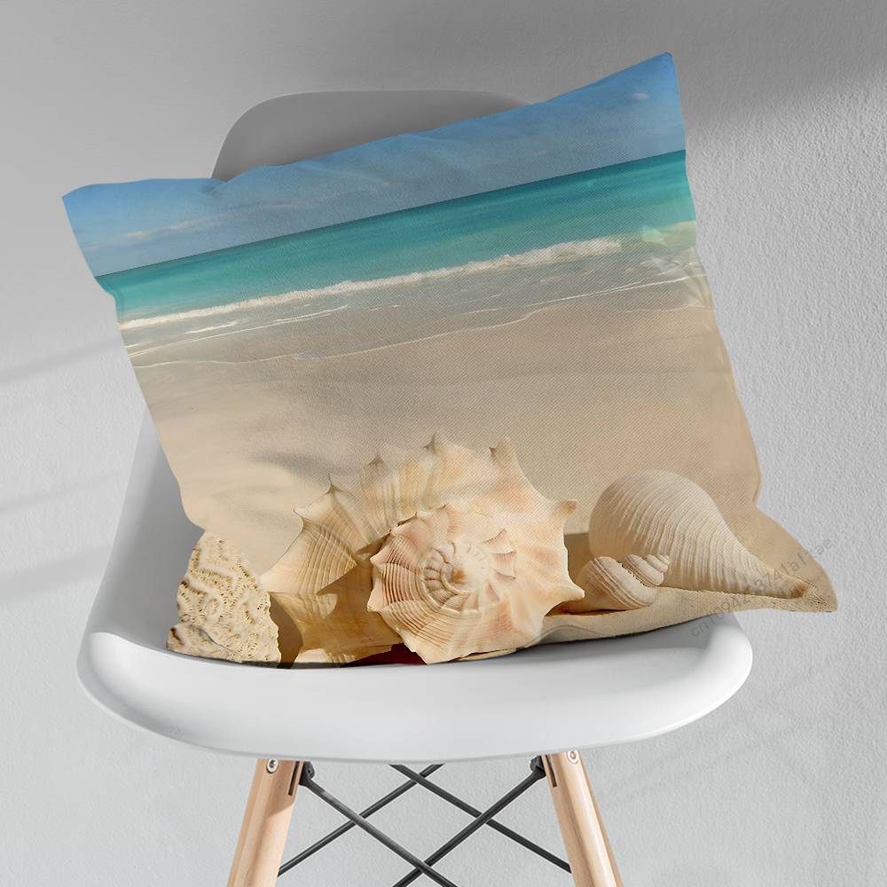 Sunset Beach Shells Starfish Pillow Case For 30x30cm45x45cm55x55cm For Home Bedroom Decoration And Protector