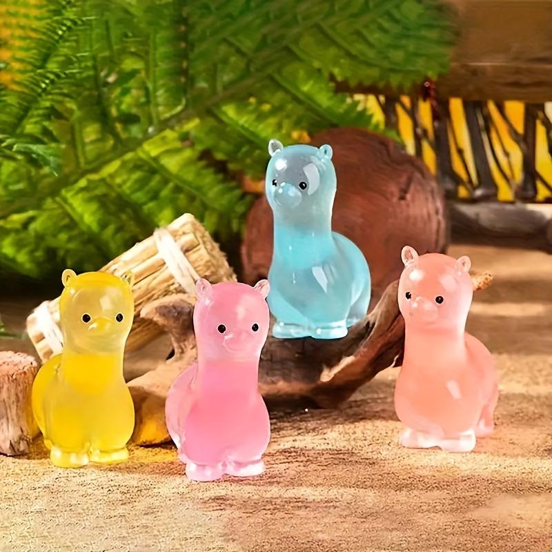 6Pcs Luminous Alpaca Resin Figurines Garden Landscape Desk Car Accessory For Various Room Types, Christmas & Universal Holidays