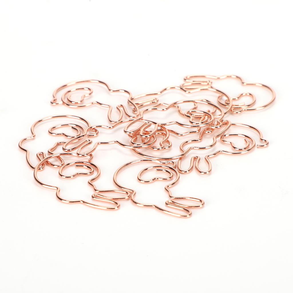 20Pcs Paper Clip Gold Rabbit Shape Animal SpecialShaped Office Document Cute Pin