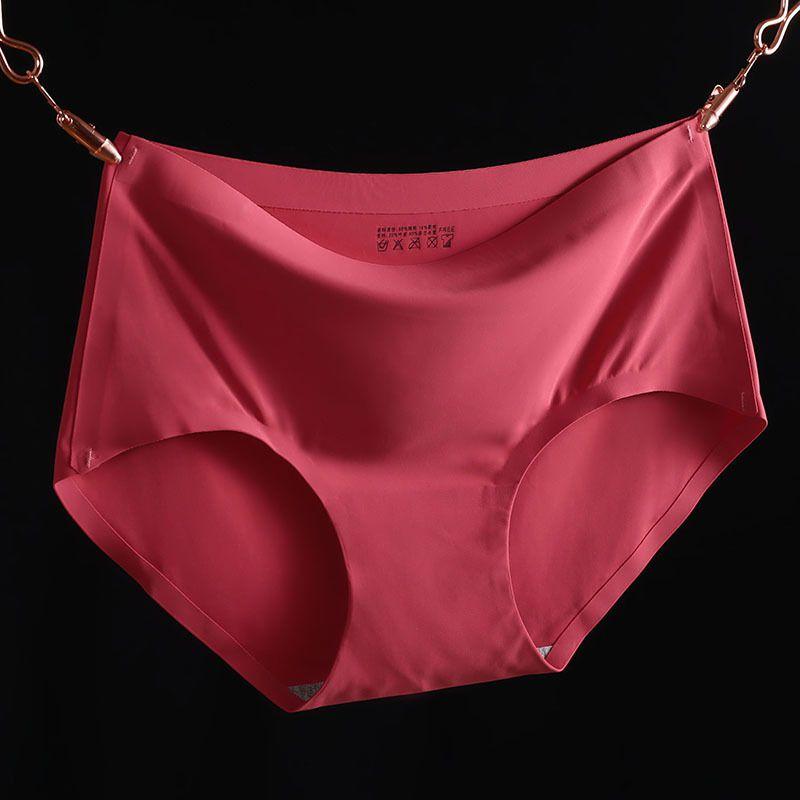 Luxurious Women Seamless Panties Ice Silk Mid Waist Briefs With Timeless Style