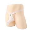Mens Lingerie Thong Open Elephant Thong Safety Button Underwear Low Rise G-String Mesh See Through Long Penis Sheath Panties