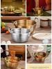 Korean Stainless Steel Mini Sukiyaki Pot with Lid - Double Ear for Luosifen & Instant Noodles