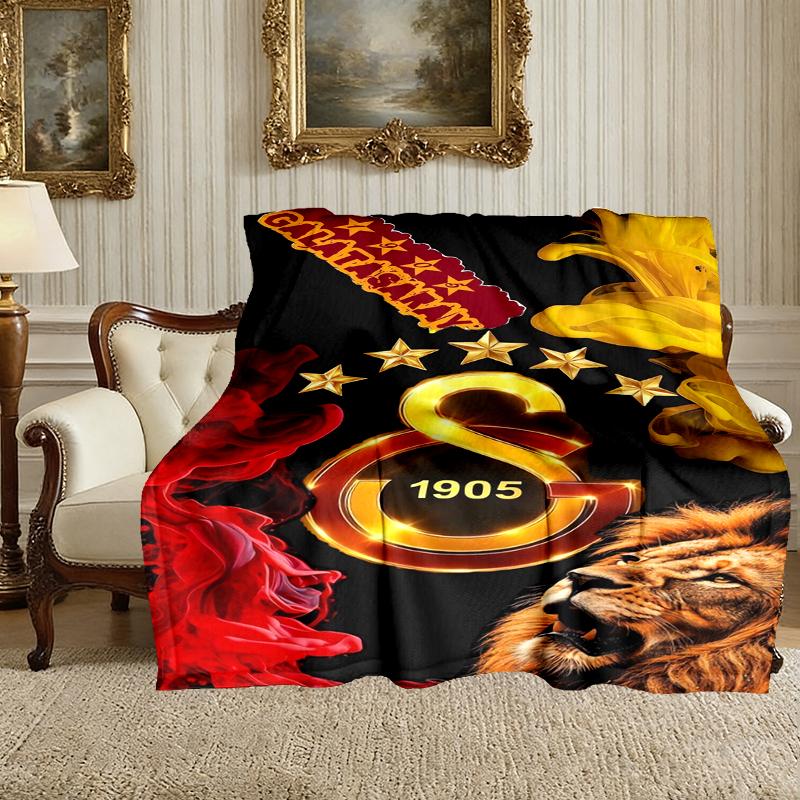Galatasaray SK Pattern Blanket, Cozy Blanket for All-Season Comfort on Sofas, Beds, Office, Car, Camping and Travel