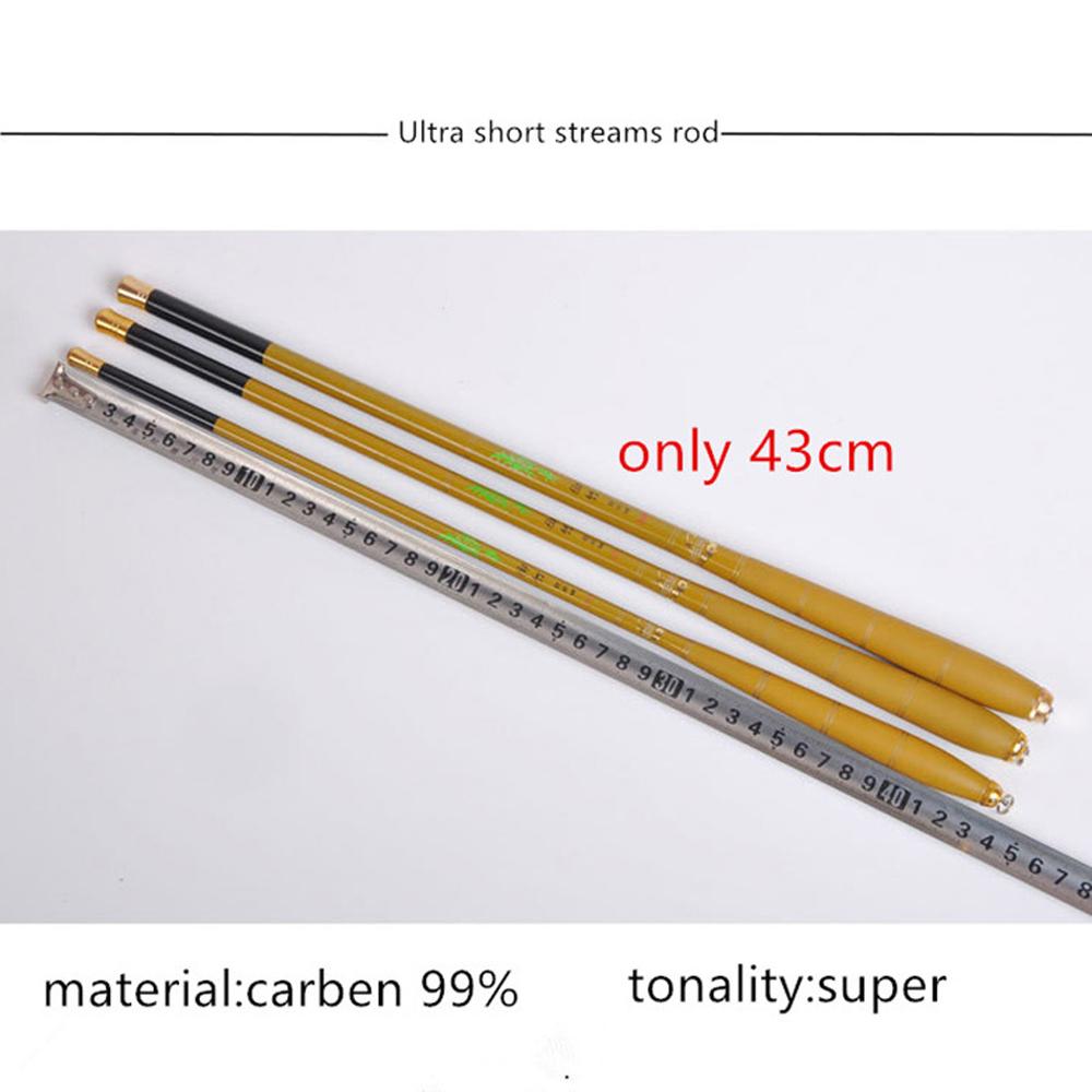 Canna da Pesca Ultracorta Mini Portatile 1.8-6.3M Pesca in Torrente Canna da Pesca Telescopica in Fibra di Carbonio Ultraleggera per Gamberi Carpa Canna da Mano