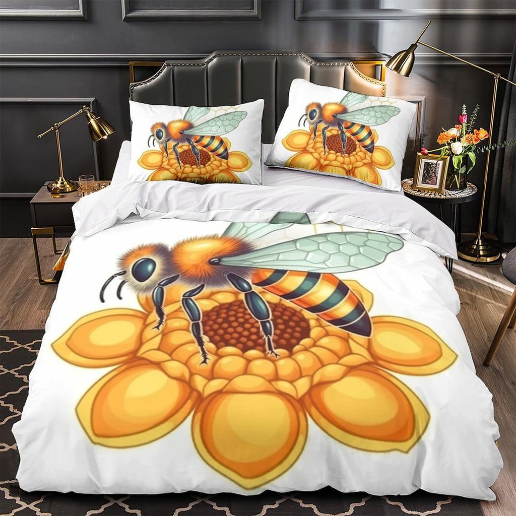 3D Digital Printing Hand-Painted Flower Series Quilt Cover Pillowcase Two Or Three-Piece Set Polyester Abraded