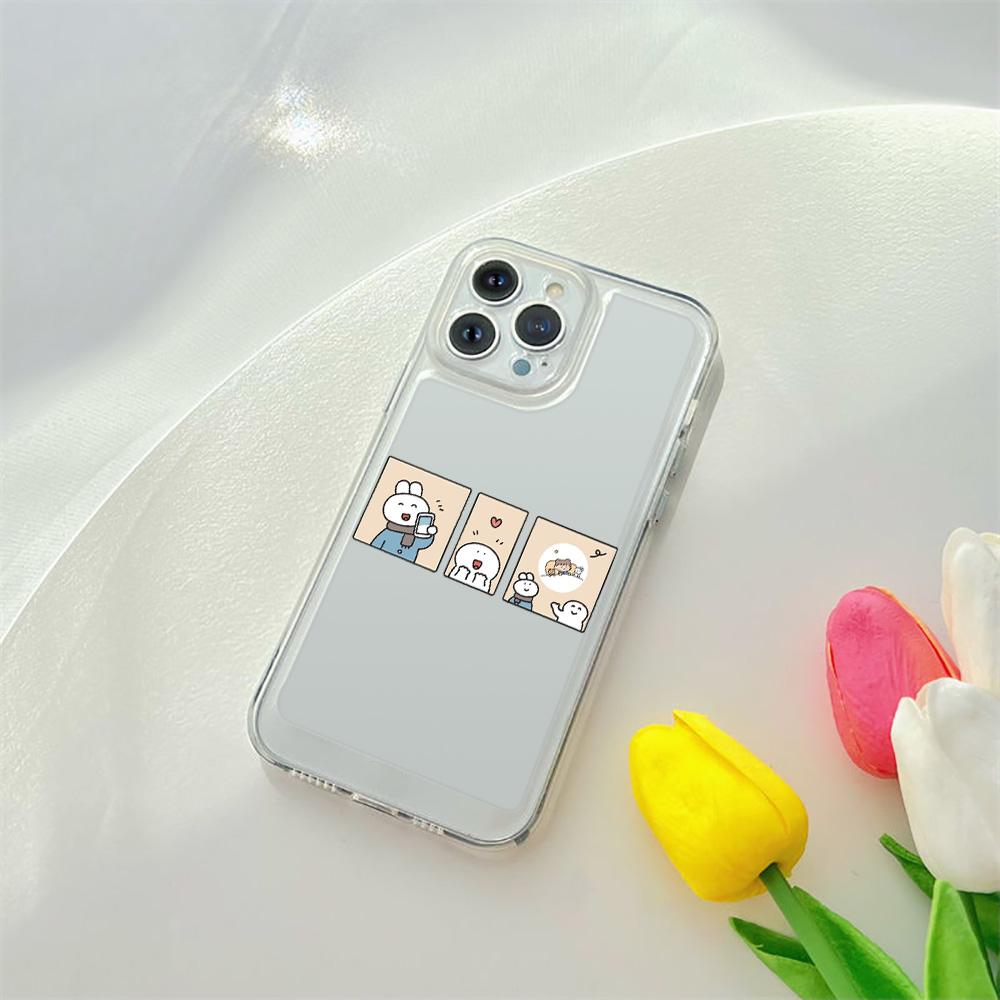 Cute Shopping Bear Phone Case For Iphone 14 13 12 11 Promax Mini Plus Xr Xs Max 7 8 Se 2022 Transparent Soft Silicone Cover