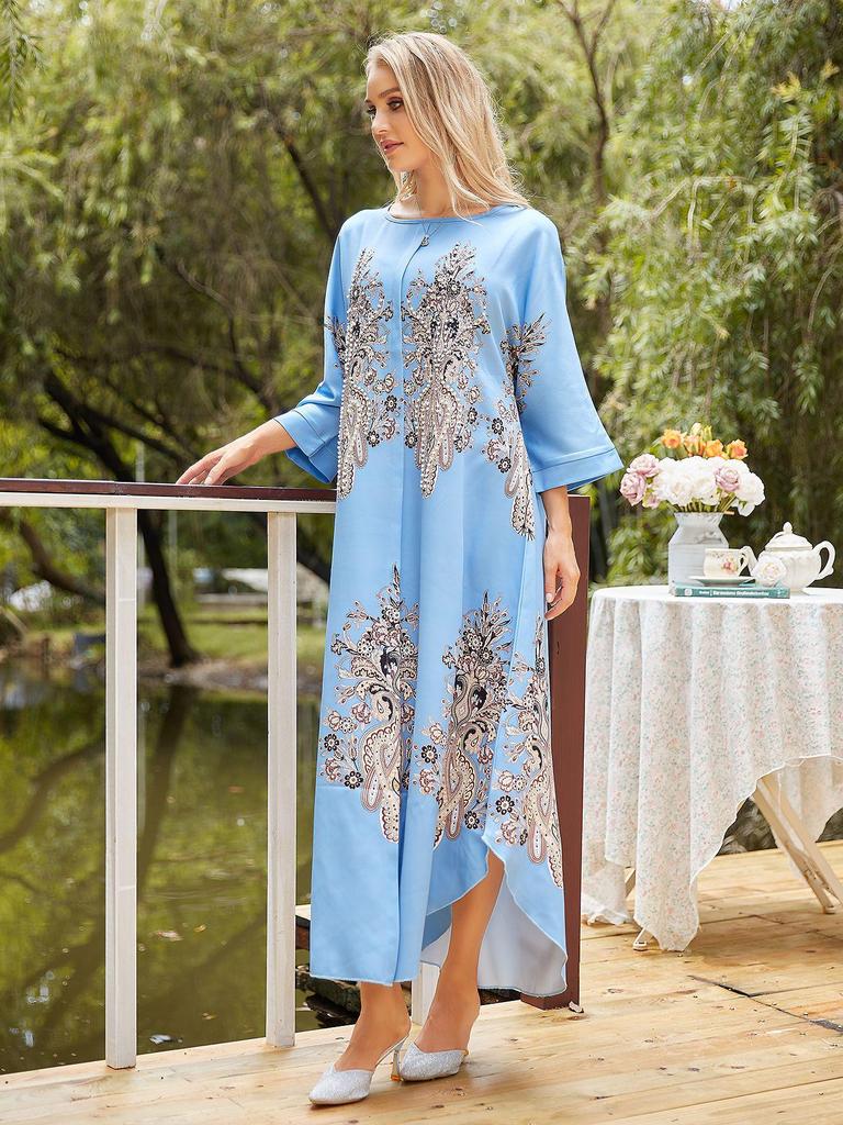Dubai Embroidered Women's Muslim Dress - T100 Cross-Border Collection