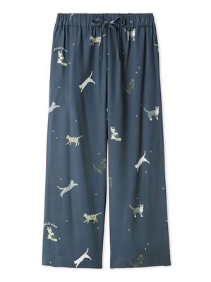Gelato Pique Cat Print Long Pants PWFP241321 NVY Women's