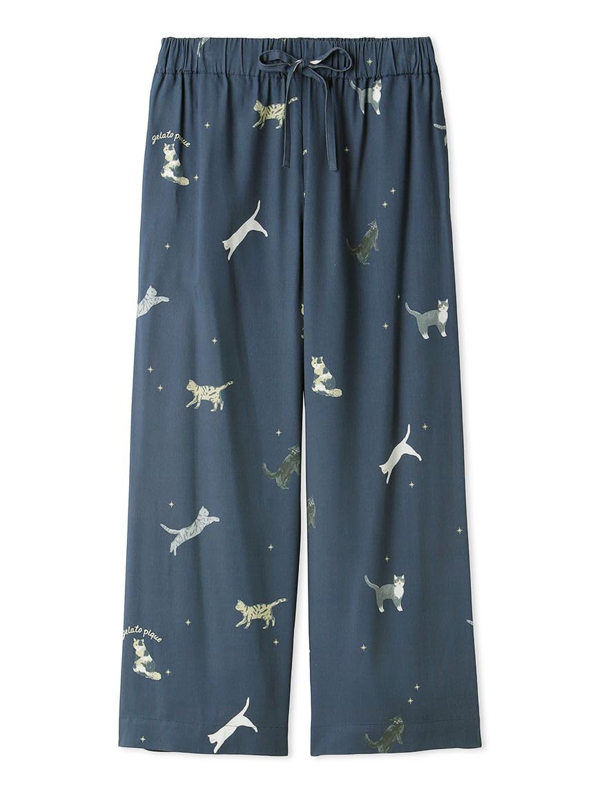 

Женские длинные брюки с принтом кошек Gelato Pique PWFP241321 NVY
