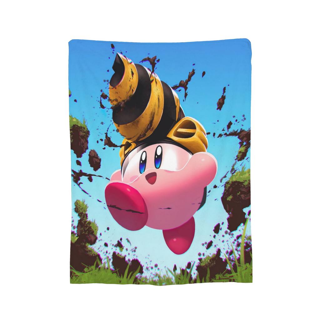 Cartoon K-Kirbys Blankets Coral Fleece Plush Print  Breathable Warm Throw Blankets for Bed Office Bedspreads