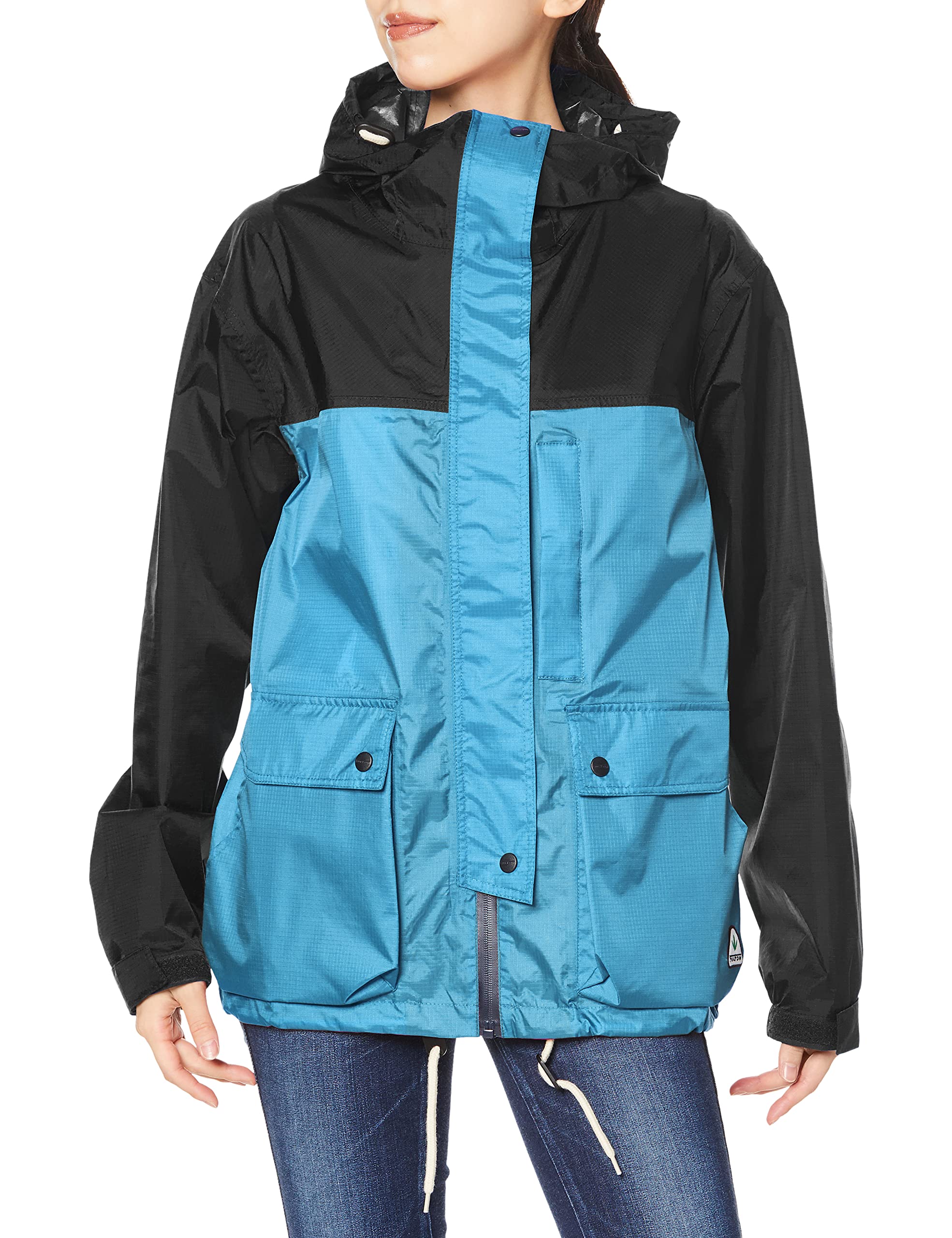 

Rain Goods MOONBAT Nylon Lip Bicolor Mountain Parka с проклеенными швами для женщин и мужчин Подарочный подарок 13170 Бирюзовый синий [Fulton] Длина 68,7 см бирюзовый синий
