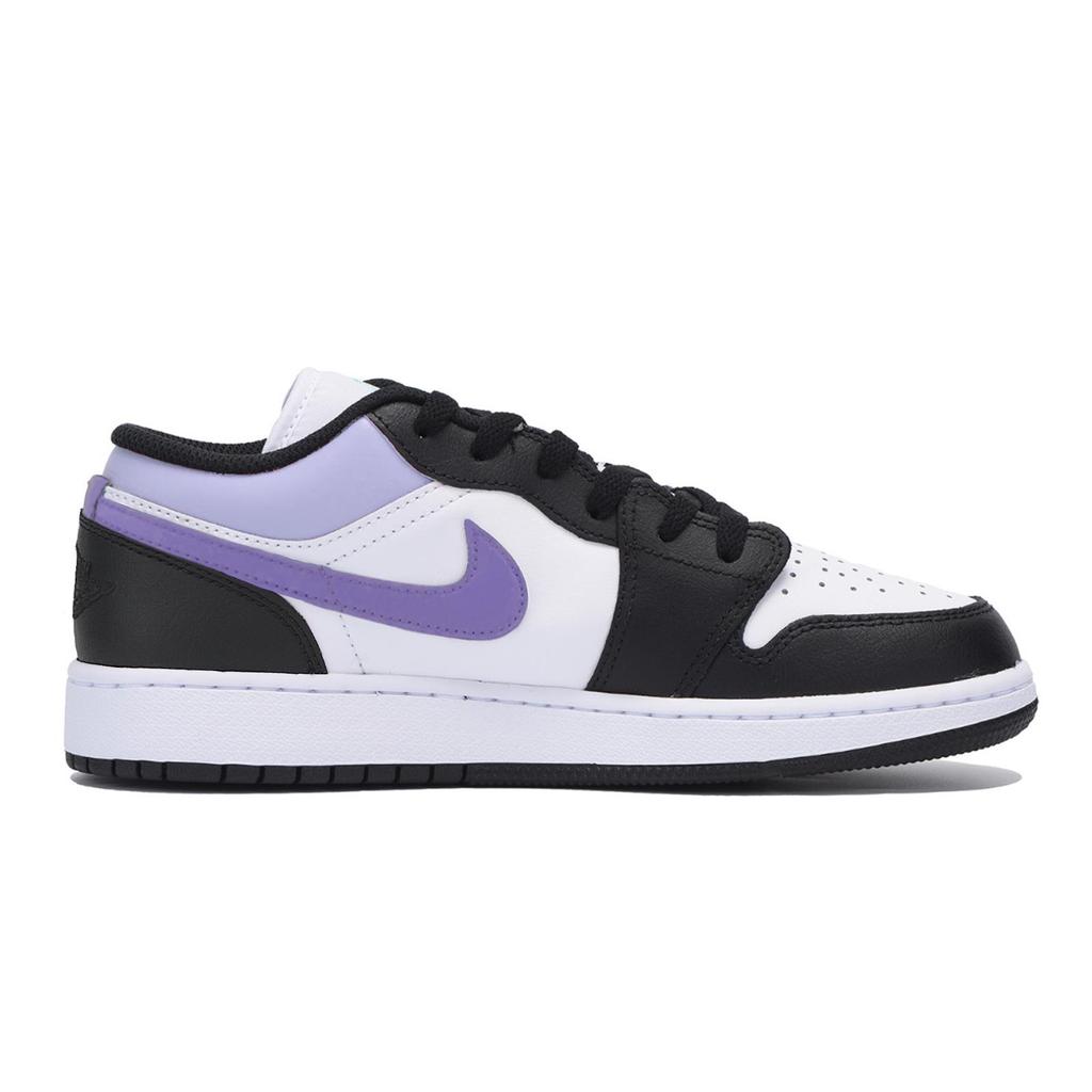 Jordan Air Jordan 1 Abrasion Resistant Slip Resistant Low top Vintage Basketball Shoes Men's Black White Purple 553558-131(Team85-)