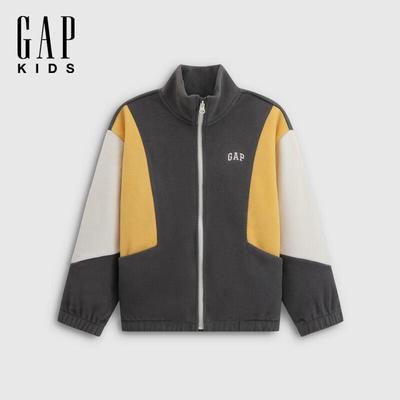 Boys' Logo Colorblock Fleece Stand-Collar Jacket