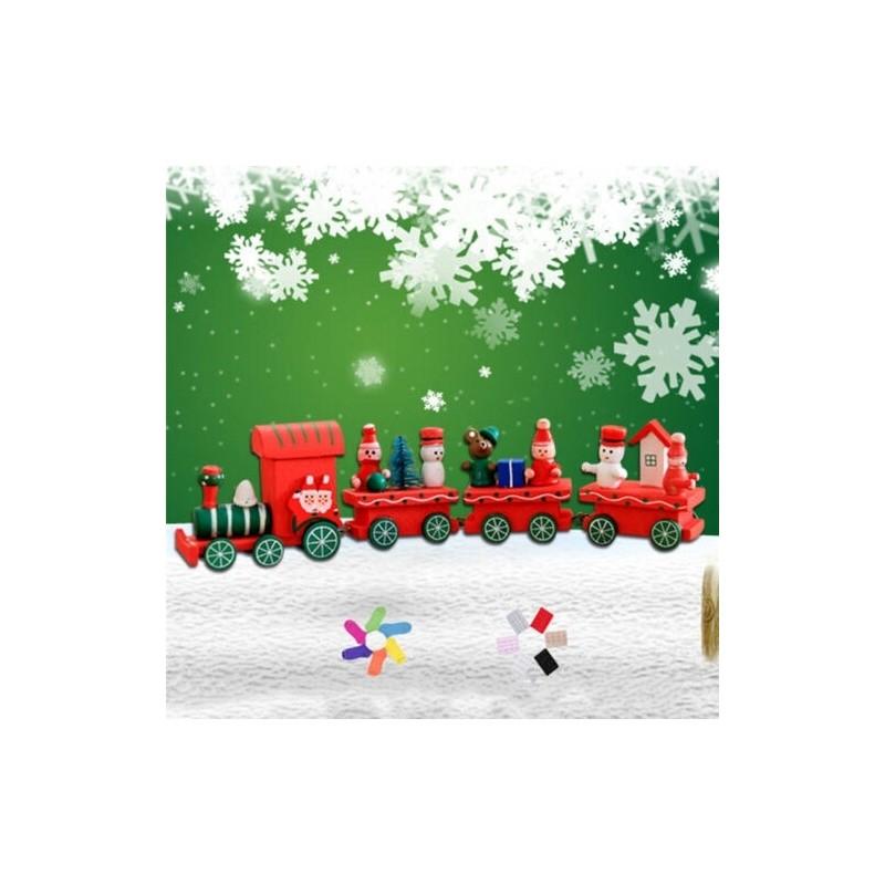Festlicher Weihnachts-Holz-Weihnachtszug Weihnachtsmann Feiertagsdekoration für Zuhause und Kinder