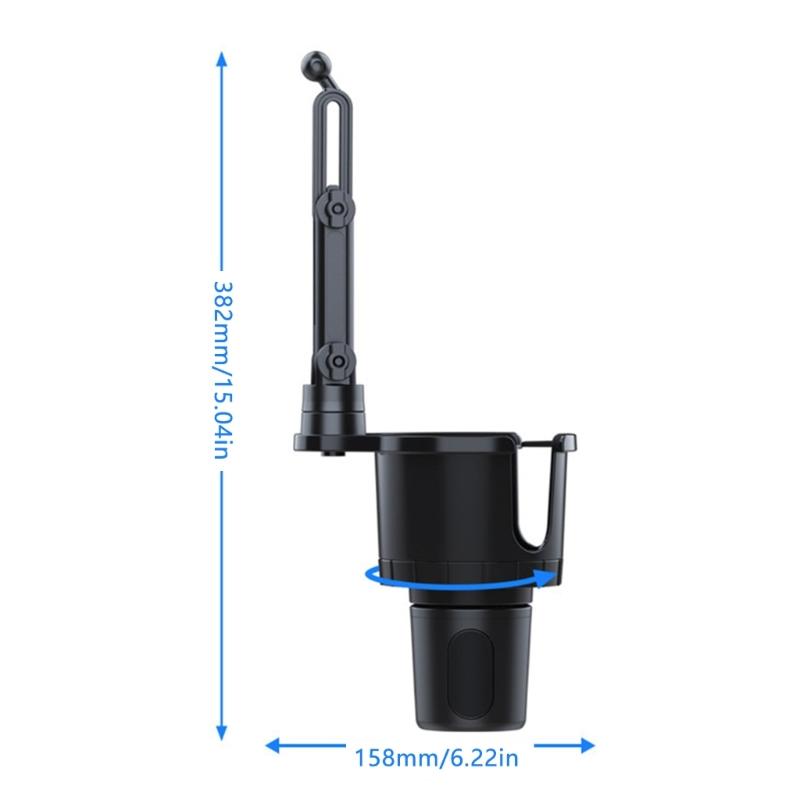 360 Degree Rotatable Vehicle Drink Cup Holder Phones Mount Base With 17mm Ball Head For Mobile Devices