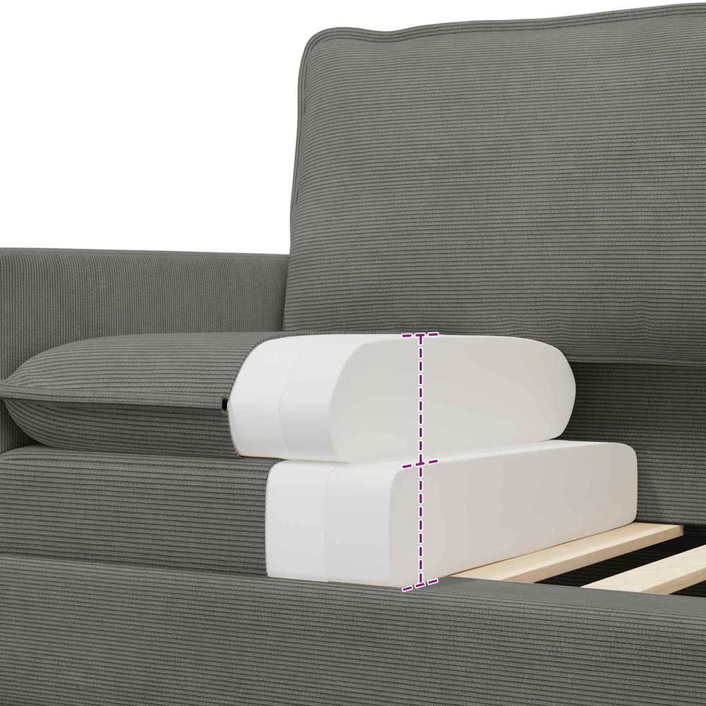 2 Piece Sofa Set Light Grey Fabric