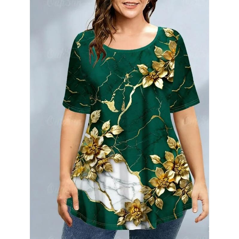 Women s T-shirt with floral pattern print S