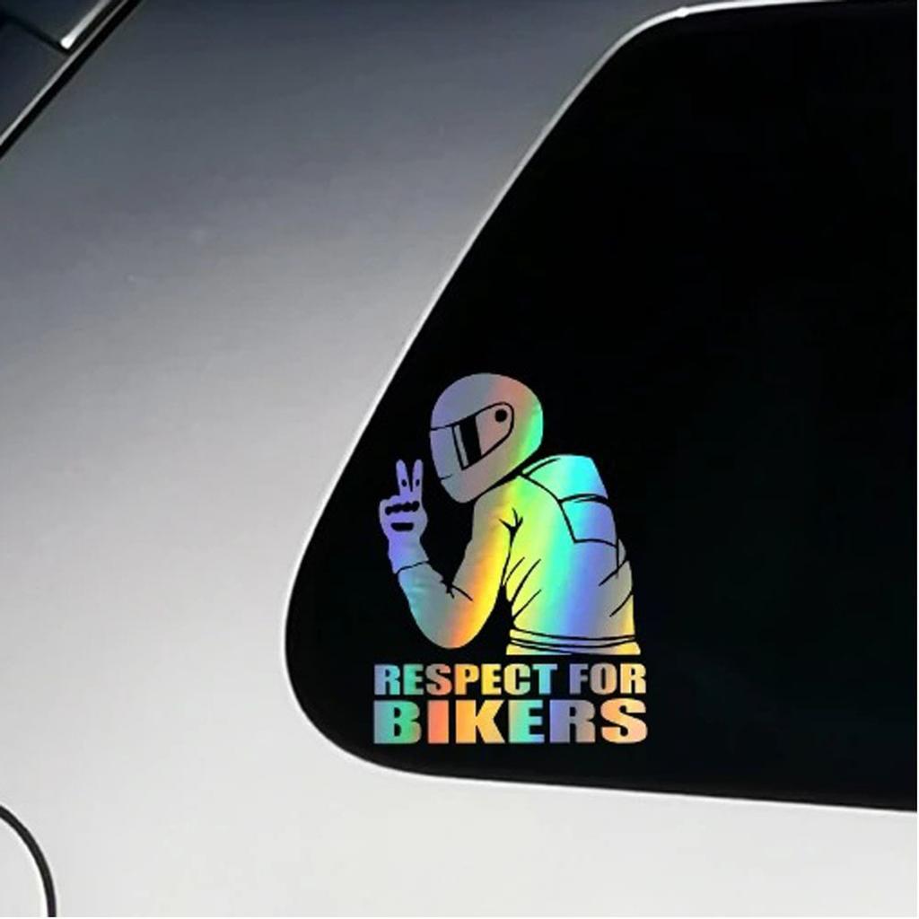 Motorcycle Reflector Sticker Decal Reflective Sticker Motorcycle Car Respect for Bikers Vinyl 3D Sticker