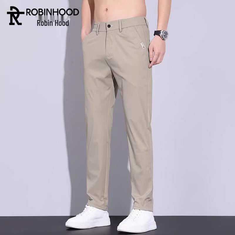 ROBINHOOD Men's Summer Ice Silk Breathable Casual Trousers