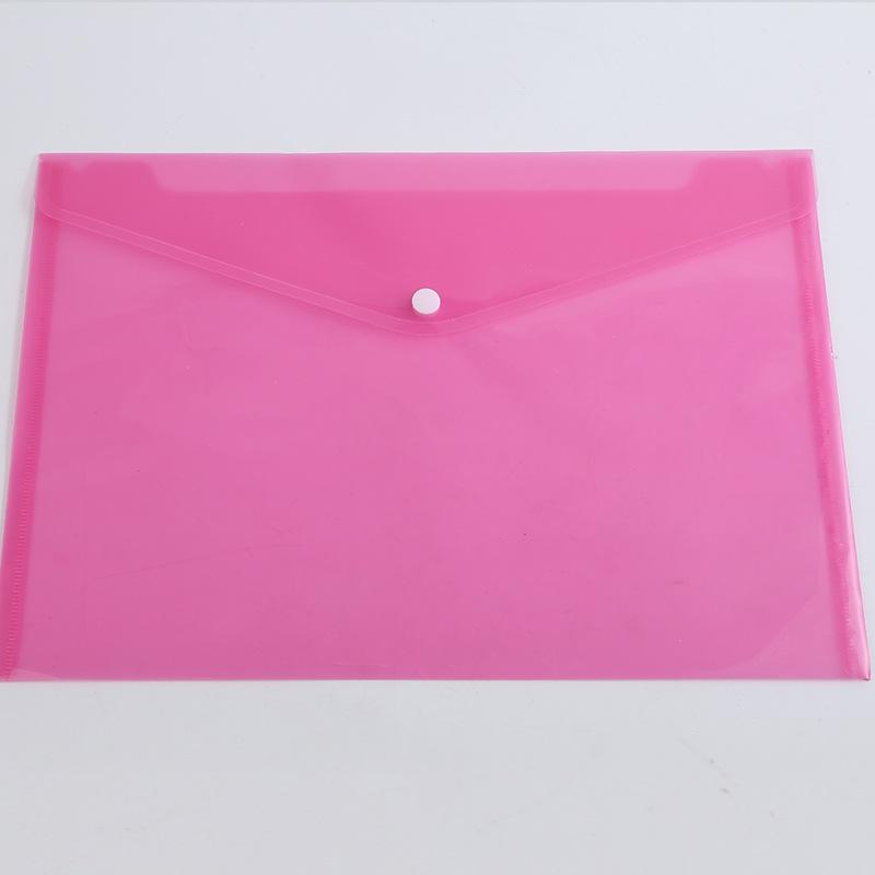 Transparent Snap Button Plastic Document Folder - New Style, Large Capacity, Colorful for Students