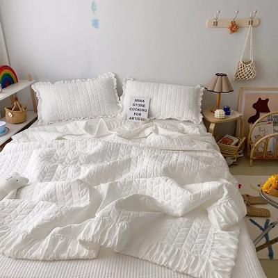 Korean Ruffles Quilted Summer Comforter Set or Single Quilt High Quality Princess Pleated Quilts Soft Skin-friendly Thin Blanket