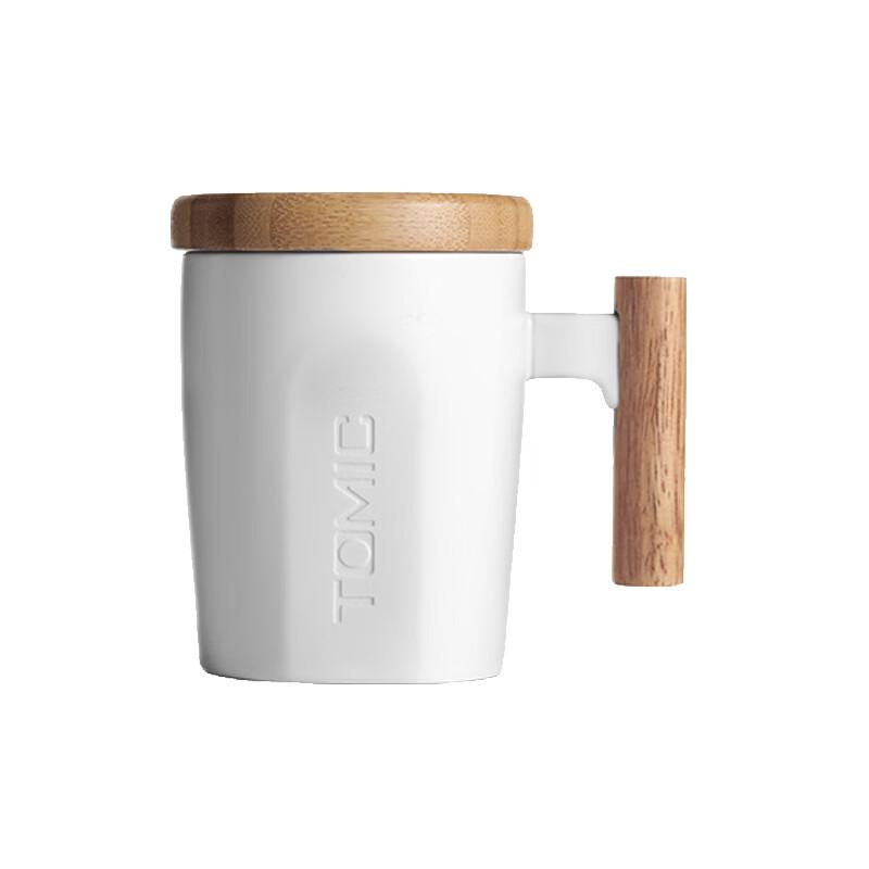 TOMIC Creative Wooden Handle Ceramic Mug