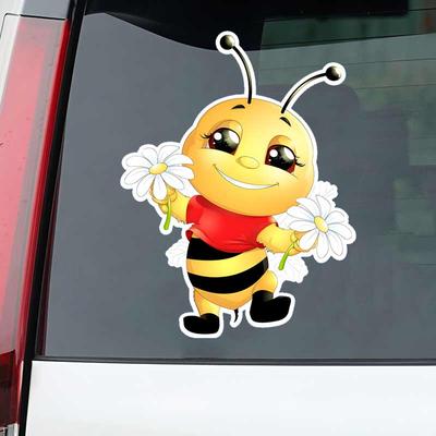 Roztomilá včelka Kreslený hmyz Samolepky na auto Vodotěsné vinylové obtisky Dekorace karoserie a okna auta Samolepky na motocyklovou helmu M461