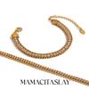MamacitaSlay 316L Stainless Steel Zircon Three Layer Tennis Bracelet 18K Gold Plated Waterproof Jewelry For Women Luxury Gift