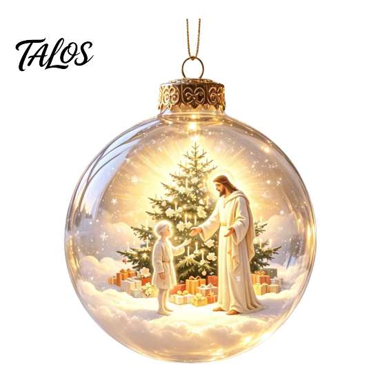 Garden Holiday Ornaments Glowing Christmas Story Ornament, Light-Up 3D Hanging Ball with Warm LED, Mini Decorative Spheres for Holidays Scene