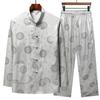 Costum Tang pentru Bărbați din Mătase de Gheață cu Mânecă Lungă Stil Retro Primăvară și Vară Costum Hanfu pentru Bărbați Costum Tai Chi pentru Bărbați