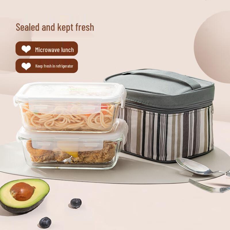LocknLock Heat-Resistant Glass Food Storage & Lunch Box Set