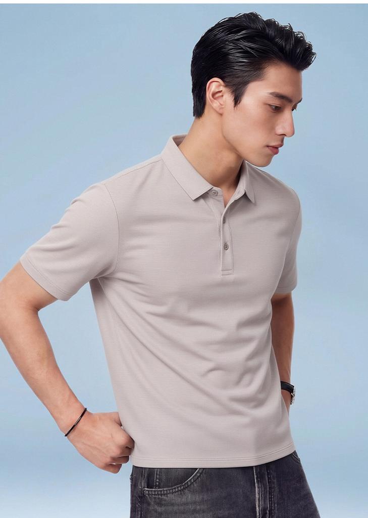 Light Luxury Gold Ratio Vinegar Ester + Silk 7A Antibacterial Cool Feeling Sunscreen Net Color Short-Sleeved Polo Shirt