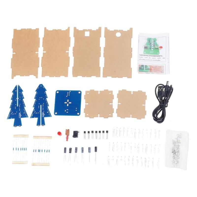 Colorful 3D Christmas Tree Led DIY Kit, Colorful Flash RGB LED Circuit Electronic Assemble Funny Kit, STEM Project