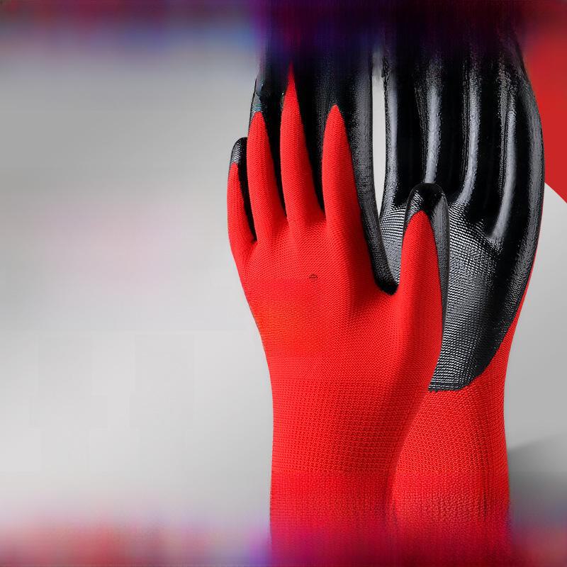Rękawice robocze nylonowe odporne na zużycie nitrylowe antypoślizgowe