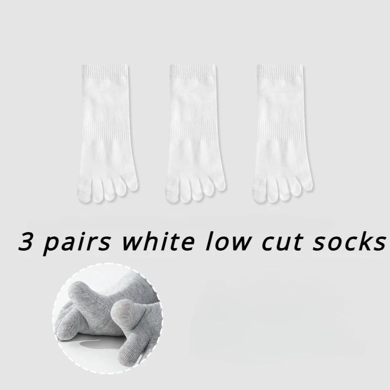 

3 пары хлопковых носков с пятью пальцами, тонкие летние мужские спортивные носки для спортзала с отдельными пальцами, нескользящие хлопковые носки средней длины 3 Pairs